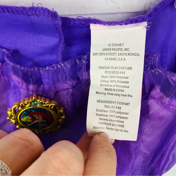 Disney little Mermaid Ariel Kids Costume - Purple and Teal size 4-6X - Picture 11 of 13